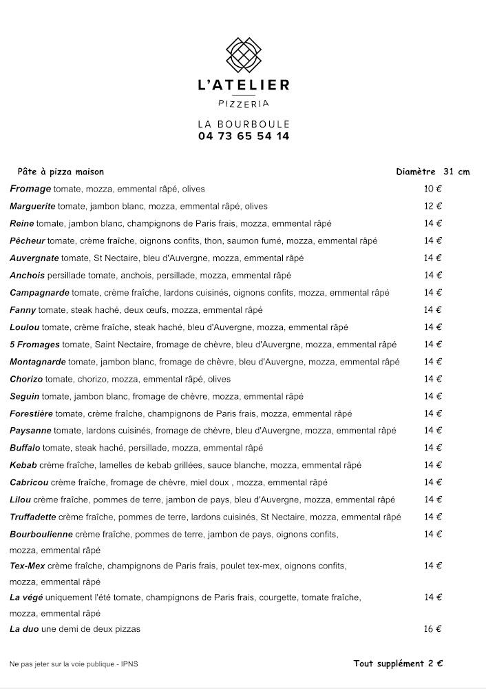 Pizza Loulou - Menu Image 1